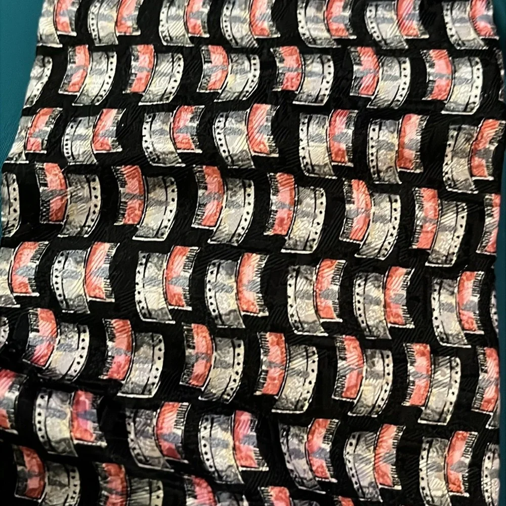 Vintage 90s Ermenegildo Zegna Tie Abstract Filmstrip Pattern